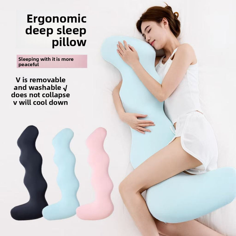 Muno memory foam body pillow with cool-touch ice silk cover